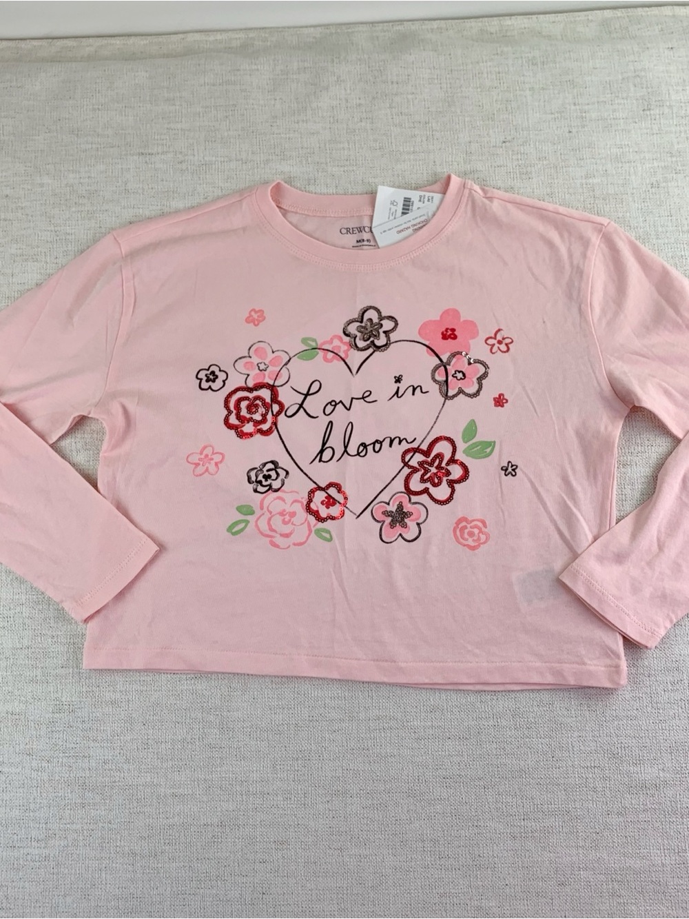Crewcuts New embellished 'Love in Bloom' Floral Long-Sleeve‎ Tee cropped